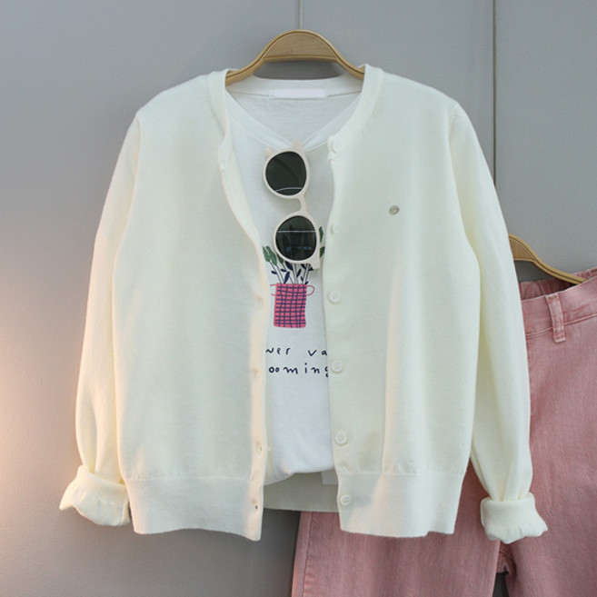 달콩 여성 캔들팬던트니트가디건 기본가디건 라운드넥