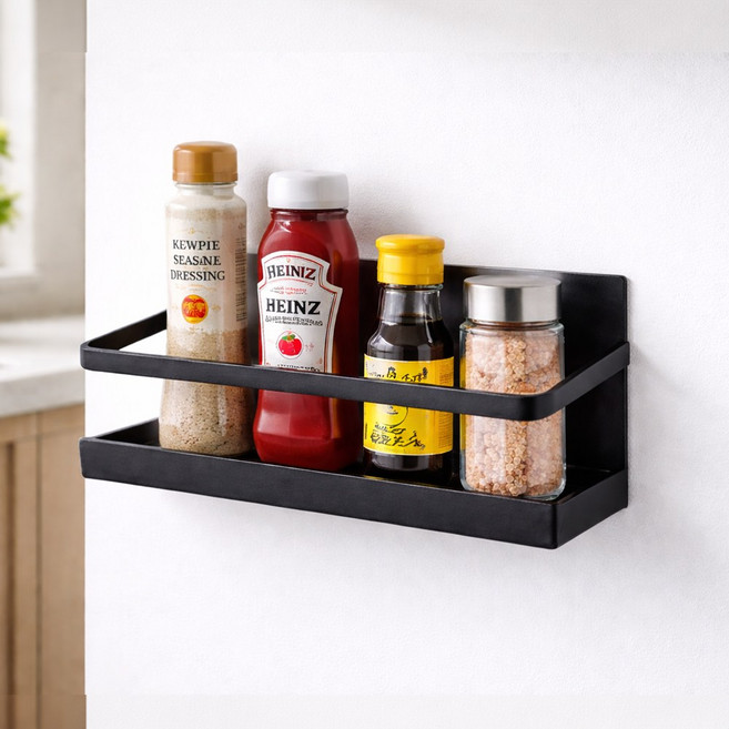 냉장고 자석 선반 현관문 자석 수납함 1+1, 2개, 블랙