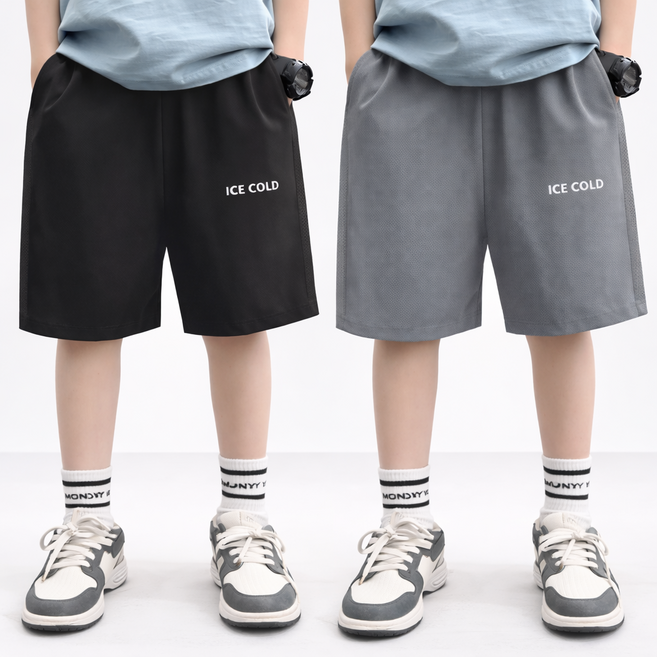 지디오 2개새트 주니어 남아 냉감 반바지 여름 쿨링 운동복 냉장고바지 하의