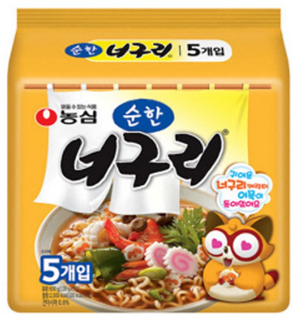 농심 너구리 순한맛 120g 멀티5입 x8개