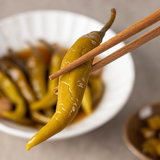 밥도둑 반찬 간장 고추 장아찌, 3개, 1kg