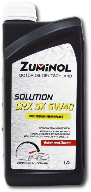 ZUMINOL SOLUTION CRX SX 5W40 氮化硼全合成機油 1L, 4個, 共用