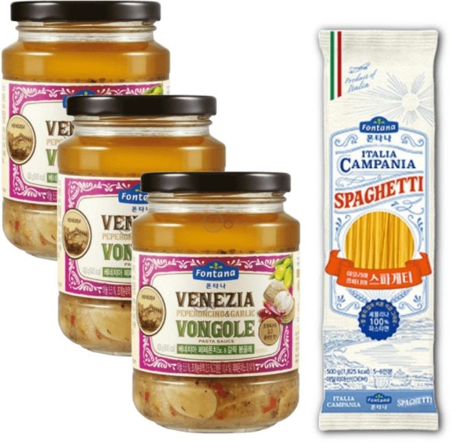 폰타나 봉골레 페퍼론치노 앤 갈릭 파스타소스 +스파게티면, 1개, 430g