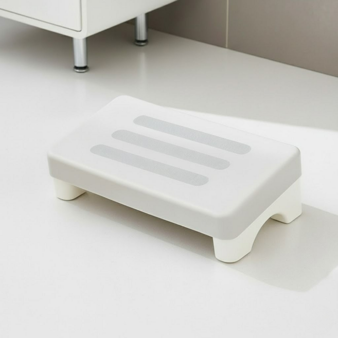 에스디리빙 논슬립 사무실 책상 화장실 주방 높이 수유 발판 발받침대+미끄럼방지테이프 SET, 회백색