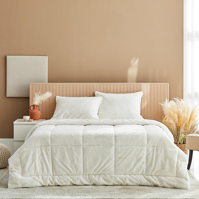 [모던하우스 충장점] 프리미엄 라셀 극세사 싱글 차렵이불 아이보리 150*200_CV0222224