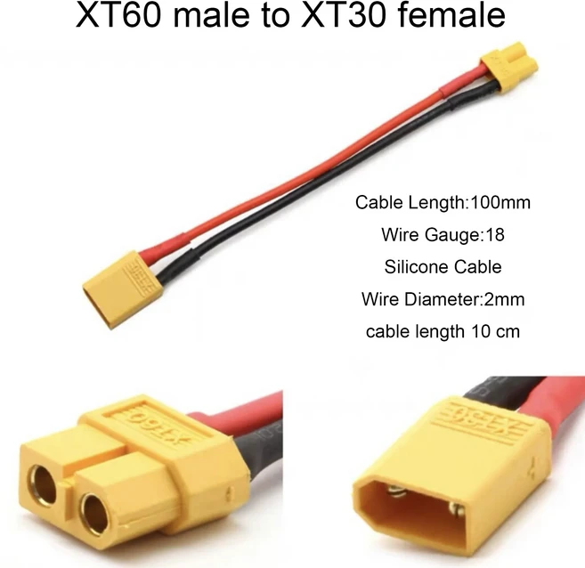 RC 배터리 어댑터 케이블 XT60 EC5 T 플러그 JST 커넥터 실리콘 와이어 12/14/18/20AWG 드론 자동차 FPV 부, 01 RCX0026