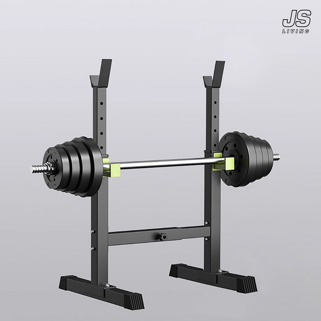 JS리빙 가정용 바벨 원판 거치대 블랙 헬스장 바벨다이 높이조절 너비조절 다이어트 운동 기구 가슴 복근 홈트레이닝 홈짐 바벨랙 아령 역도 정리대 @JSLIVING-05A2221A2, 1개