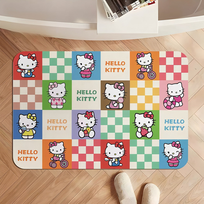 란틴 욕실 발매트 빨아쓰는 규조토 미끄럼방지매트 화장실 앞 발매트 주방 베란다 전화냥이, 컬러 캣, 1개