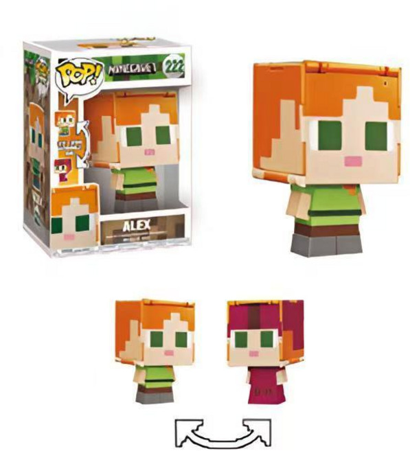 POP! MINECRAFT 二合一翻翻樂公仔套裝, 1個, 大號翻轉艾利克斯
