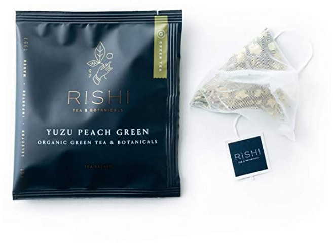Rishi Tea 리쉬티 유자 피치 그린 티백 50개