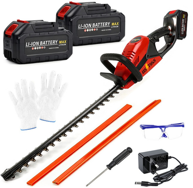 충전식 무선 헤지 트리머 전동 전정기 가정용 정원 가지치기 기계 나무자르는 전기톱 조경용 전지톱 조경용 충전 전지톱 코드리스 전정기, 1세트