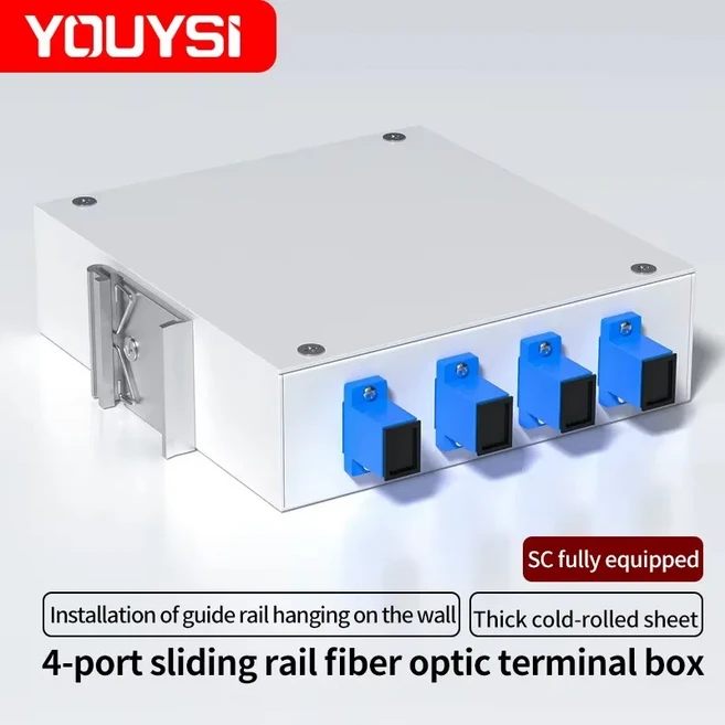 호환 OUYSI 산업용 레일 타입 광섬유 터미널 박스 SC FC SC ST 산업용 등급 35mm 레일 설치 4 포트, 05 SC