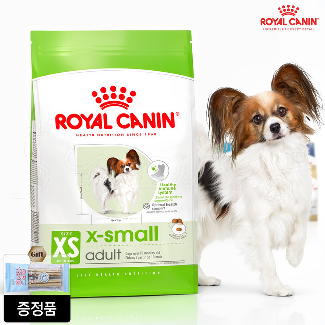 로얄캐닌 엑스스몰 어덜트 1.5kg 초소형견 사료 + 말랑 덴탈츄, 1개, 닭, 2포구매시 간식1개 증정, 상세페이지 안내