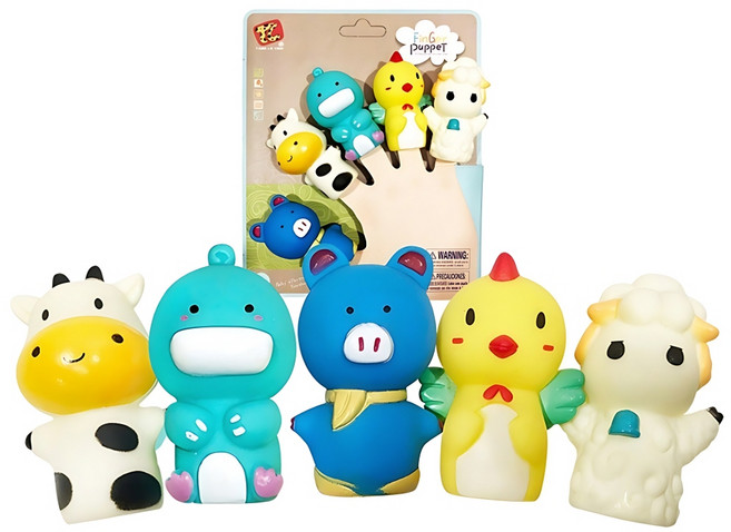 어린이집 방문수업 가축동물 이야기용 손가락인형/ 가족인형극 문센교실 창의력발달, 1세트, 5개