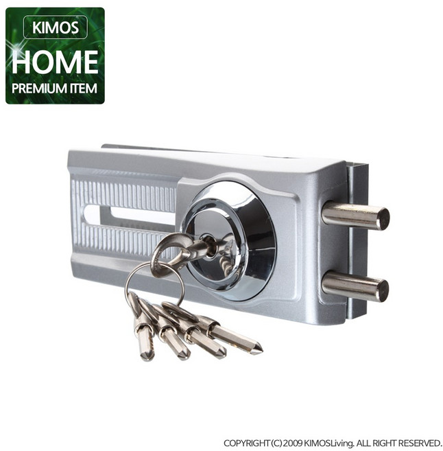 (KIMOS)강화유리용외문용(외부형)현관문 열쇠 자물쇠, 1개