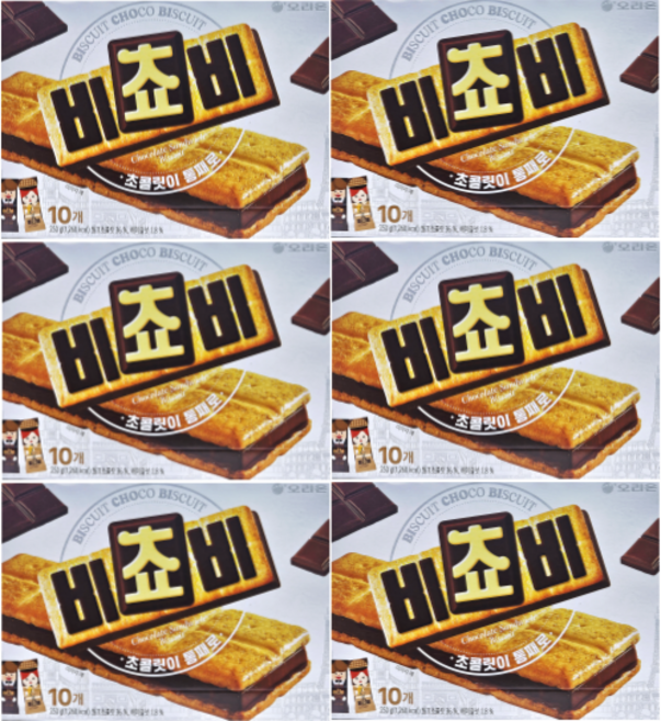 오리온 비쵸비 비스켓 5p, 250g, 6개