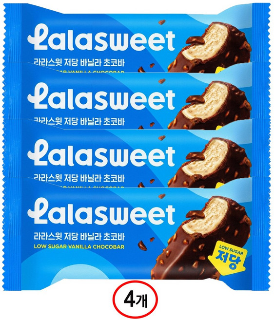 라라스윗 저당 바닐라 초코바, 4개, 90ml