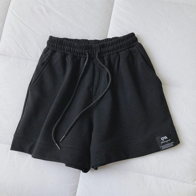 【Helena】運動短褲 闊腿A字褲 素色高腰顯瘦寬鬆休閒睡褲【C1211】