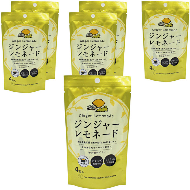 Fuji Foods 薑汁檸檬水, 6個, 4入, 13g