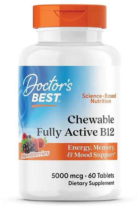 닥터스베스트 활성 비타민 B12 5000mcg 츄어블 60정, 성인남녀공용, 1개 - 쿠팡
