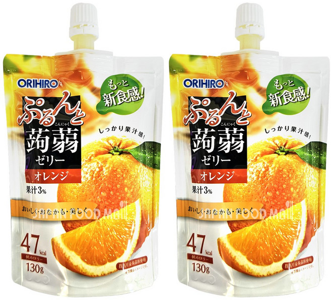 오리히로 푸룬또 곤약젤리 오렌지맛, 130g, 2개