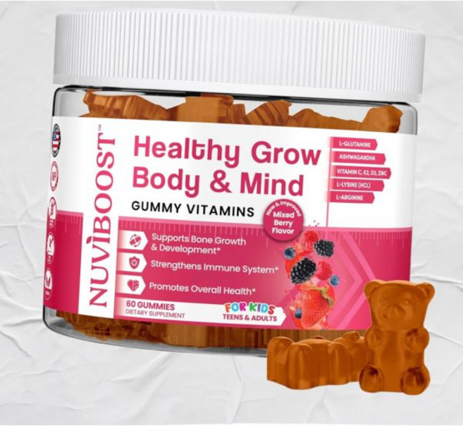 건강한 성장 젤리 칼슘 비타민 C D3 K2 L아르기닌 아슈와다 등 풍부 뼈 건강 력 증진 멀티비타민 이상, 건강한 성장 키 젤리 칼슘 비타민 C D3 K2 L아르, 1개, 60정