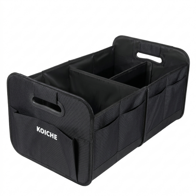 코이체 다용도 폴딩형 접이식 자동차 트렁크 정리 수납함, 블랙