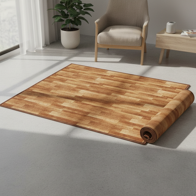 특대형 사계절 온열매트 180x200 거실용 카페트 바닥카펫, 보온매트(고급우드)