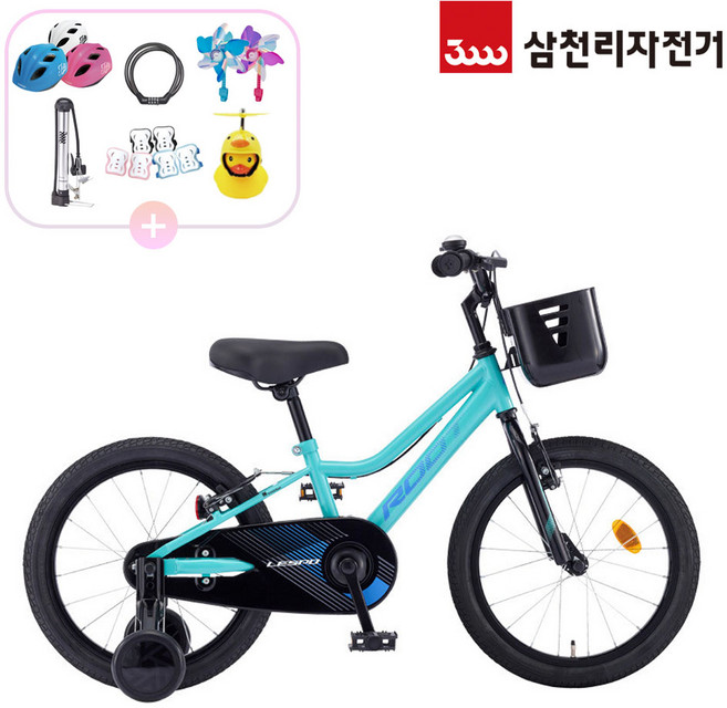 2025 삼천리 18 루트 5세 6세 7세 아동용 네발자전거 어린이용 보조바퀴자전거 조립자전거 99%조립, 민트, 1개