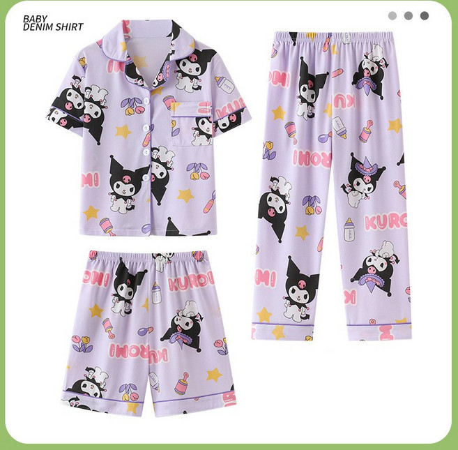 GOYES 산리오 시나모롤 잠옷세트 쿠로미 마이멜로디 반팔잠옷 3종