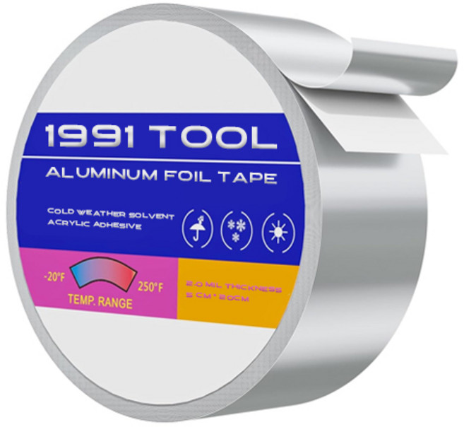 1991공구 내열 난열성 두꺼운 알루미늄 테이프 20m, 50mm, 1개