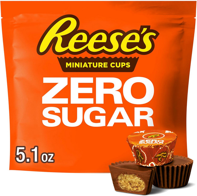 [Reese's] 리세스 피넛버터 컵 무가당 무설탕 초콜릿 대용량 Reese's Zero Sugar Peanut Butter Cups, 1개, 144g