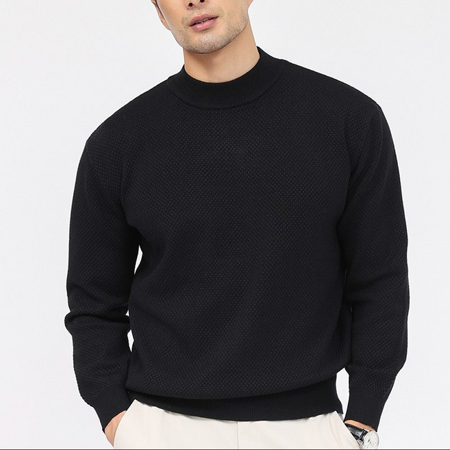 글리멜로 남자 비스코스 반목 니트 폴라 긴팔 티셔츠