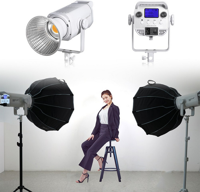 사진 촬영 영상 방송 촬영용 led 지속광 조명 썬빔 300W 화이트 원터치 소프트 박스 스탠드 세트, 썬빔프로300+슈퍼스탠드+원터치 소프트박스 85, 1세트, 썬빔300w