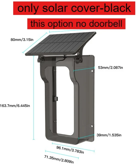 투야 무선 초인종 태양광 커버 1080P 비디오 인터콤 양방향 모션 감지 도어 카메라 와이파이 벨, 01 only solar cover-b