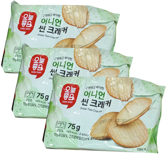 오늘좋은 어니언 씬 크래커, 3개, 75g