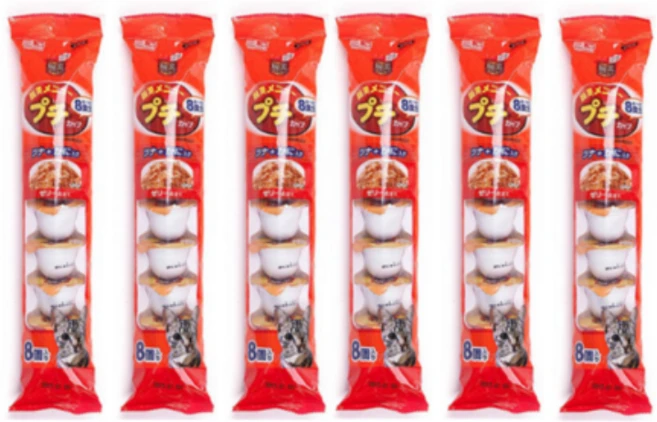 푸치 미니컵캔 고양이 간식 8p, 참치 + 게살, 22g, 6개 - 쿠팡