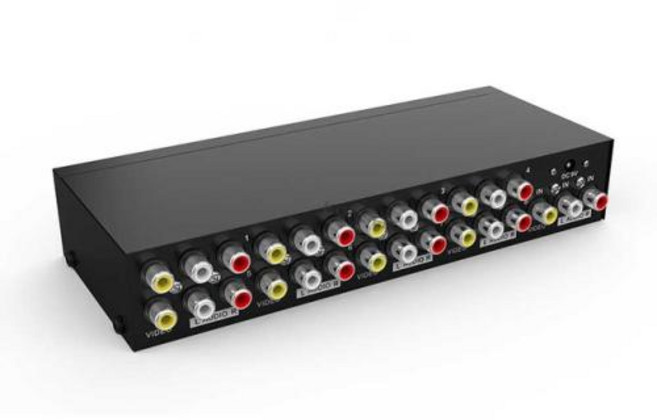 8 포트 AV 분배기 8 웨이 RCA 비디오 오디오 분배기 박스 1 인 4 아웃 RCA 분배기 1x4 1X8 CVBS RCA 비디오 오디오 디스트리뷰터 분배기, [02] 1x8, with AU Plug