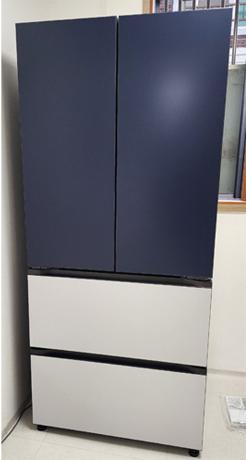 LG전자 디오스 오브제컬렉션 김치톡톡 Fit Max 4도어 480L 스탠드형 김치냉장고 방문설치, 네이비 + 크림그레이, Z484MNR123S