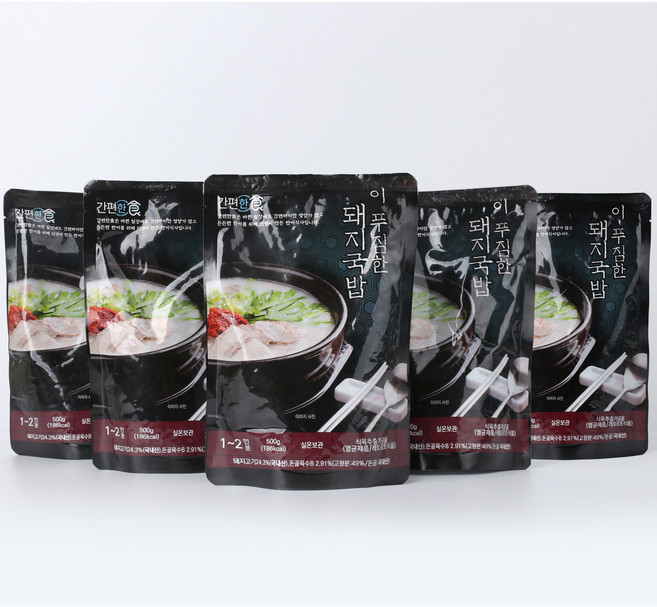[간편한식] 이 푸짐한 돼지국밥 세트, 5개, 500g
