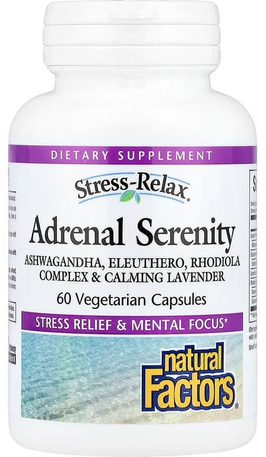 Natural Factors Stress-Relax® 부신 안정 베지 캡슐 60정 NFS-02834, 1개 - 쿠팡