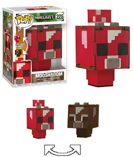 POP! MINECRAFT 二合一翻翻樂公仔套裝, 1個, 大號翻轉牛牛