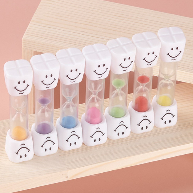 라스고 치아모래시계 양치시계 3분 어린이집선물 모래멍, 3색, 3개