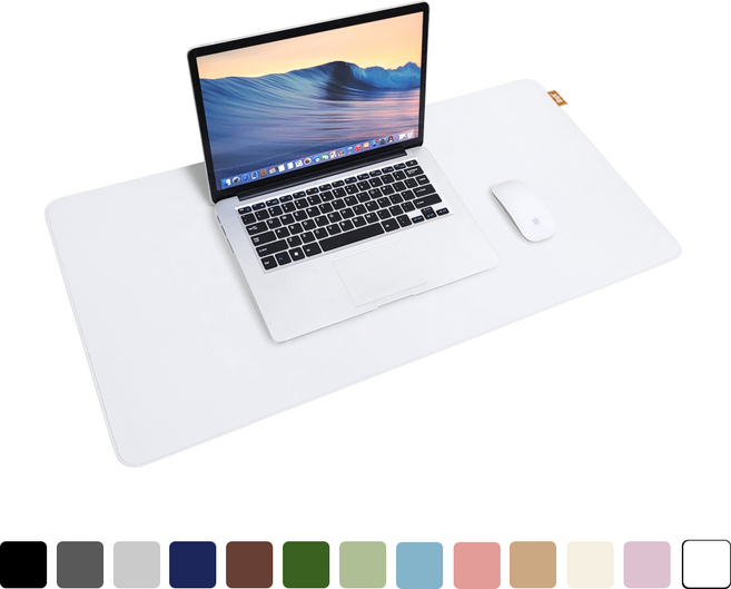 도일 가죽 마우스장패드 대형 키보드매트, 화이트