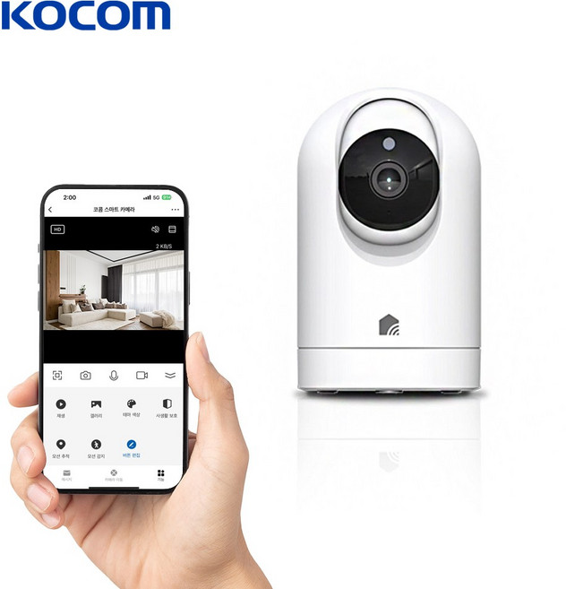코콤 KC-K6 가정용 홈캠 강아지 고양이 아기 CCTV 스마트폰 무선 홈카메라 반려동물 펫캠 IoT 와이파이, 1개