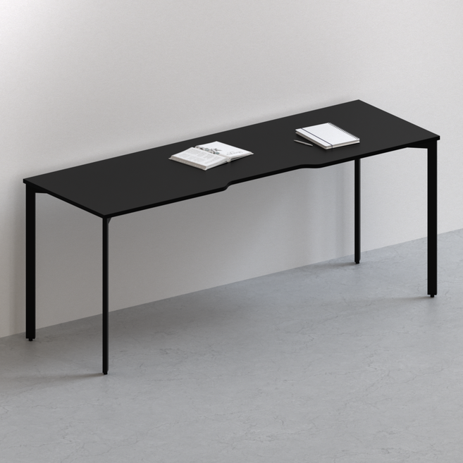 다가구 페르마타 멀티탭 타입 1800 x 800 컴퓨터책상, 블랙+블랙(상판):블랙(프레임)