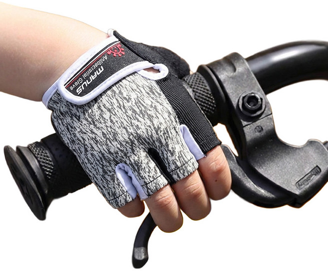 마누스 어린이 항균 자전거 반장갑 인라인 킥보드 스케이트보드 보호장갑, 스톤, 1개