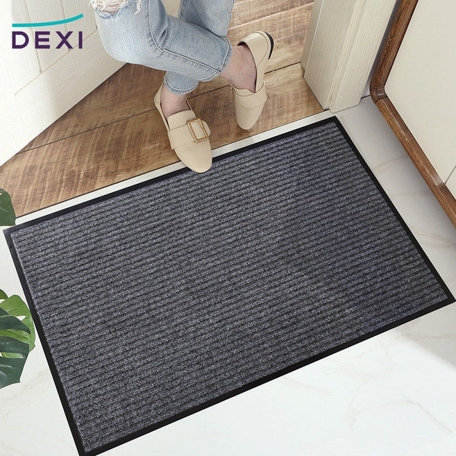 DEXI 1개 바닥 출입구 발판 매트 웰컴 현관 미끄럼방지 발매트 그레이 도어매트, Grey