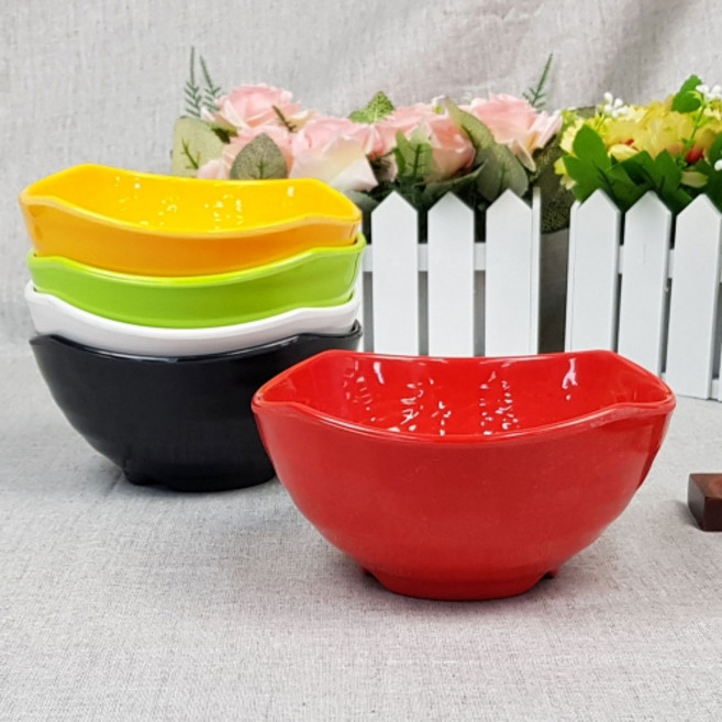 컬러 멜라민 딤플 사각 BB 샐러드볼, 컬러멜라민 딤플사각9볼 G-4079, 흰색, 1개