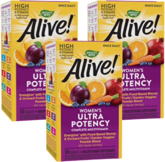 네이쳐스 웨이 얼라이브 우먼스 울트라 포텐시 컴플리트 멀티비타민 60 타블렛 3 SET, 60정, 3개